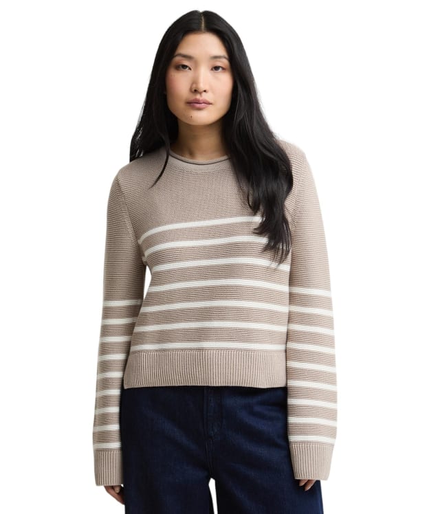 Women's Barbour Hinton Knitted Jumper - Light Sand Stripe