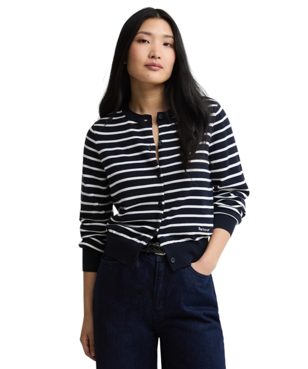 Women's Barbour Baiton Knitted Cardigan - Dark Navy Stripe