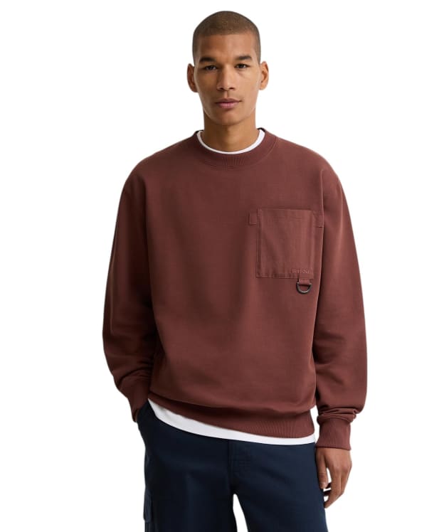Men's Barbour Ivergill Relaxed Fit Crewneck Sweatshirt - Burnt Pepper