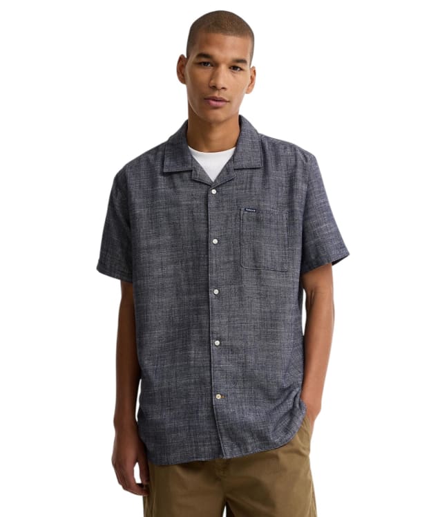 Men's Barbour Bowston Linen Blend Summer Shirt - Dark Navy