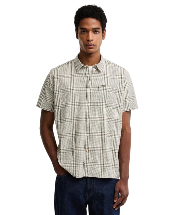 Men's Barbour Carrock Checked Seersucker Summer Shirt - Whisper White