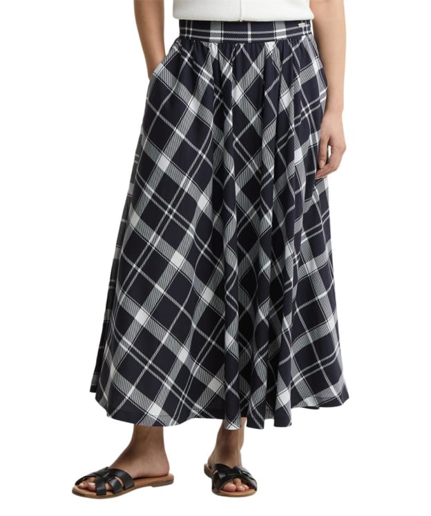 Women's Barbour Baiton Midi Skirt - Dark Navy / White