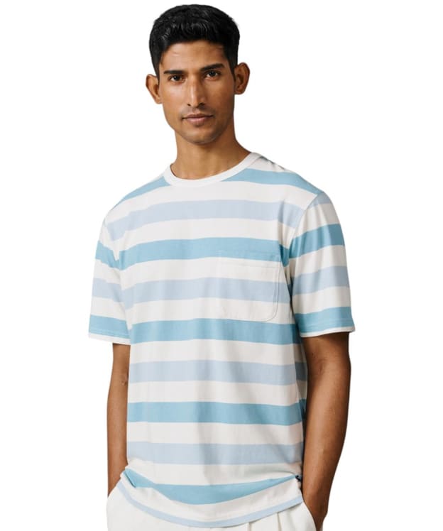 Men's Aubin Danton Relaxed Stripe T-Shirt - Teal / Ecru Stripe