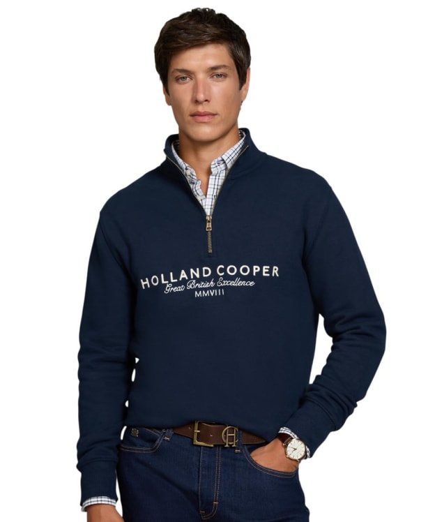 Men's Holland Cooper Sporting Goods Zip Henley - Ink Navy