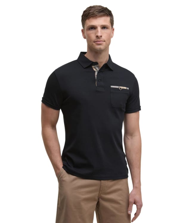 Men's Barbour Premium Corpatch Tailored Polo Shirt - Black