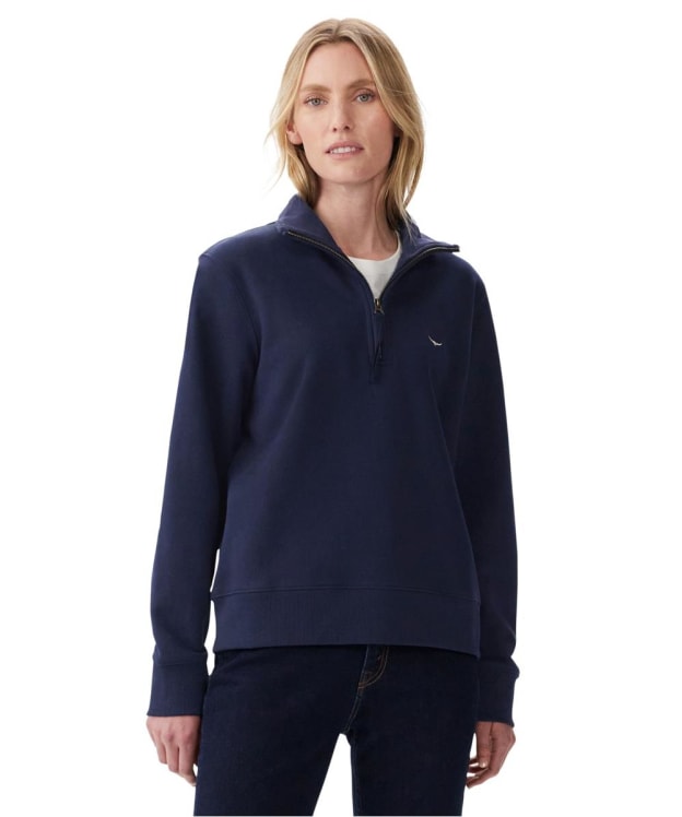 Women's R.M. Williams Trickett Quarter Zip Sweater - Navy