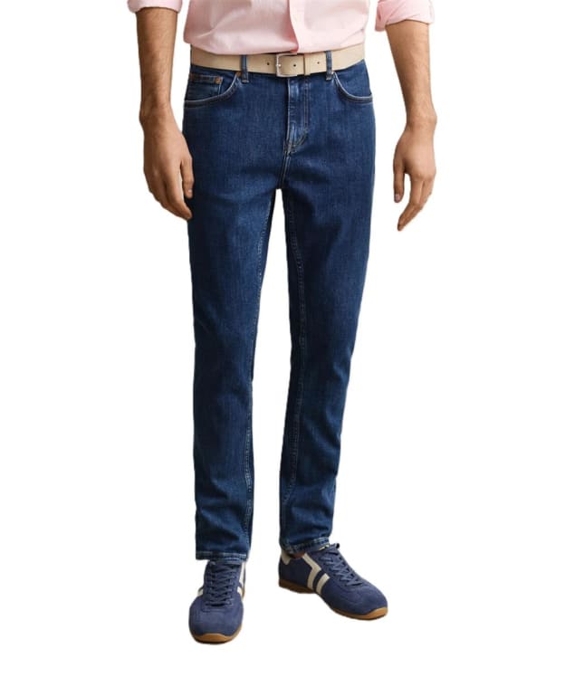Men's GANT Slim Fit Clean Wash Jeans - Semi Light Blue