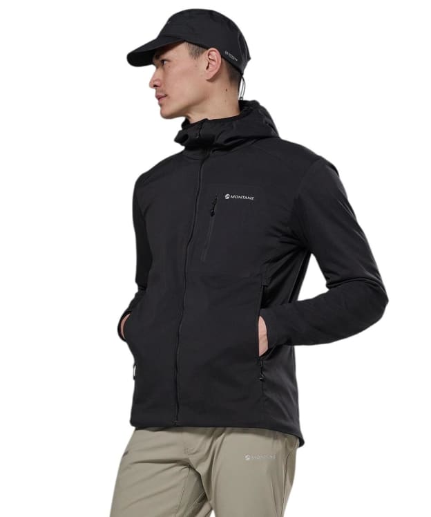 Men's Montane Khamsin Lite Softshell Hoodie - Black