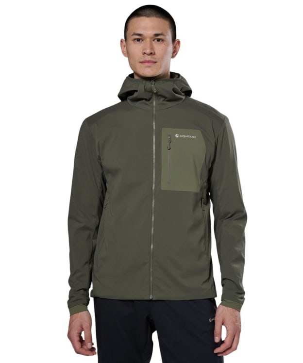 Men's Montane Khamsin Lite Softshell Hoodie - Moss