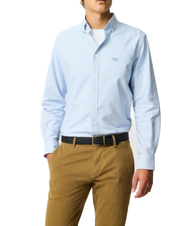 Men's Rodd & Gunn Long Sleeve Oxford Check Shirt - Powder Blue