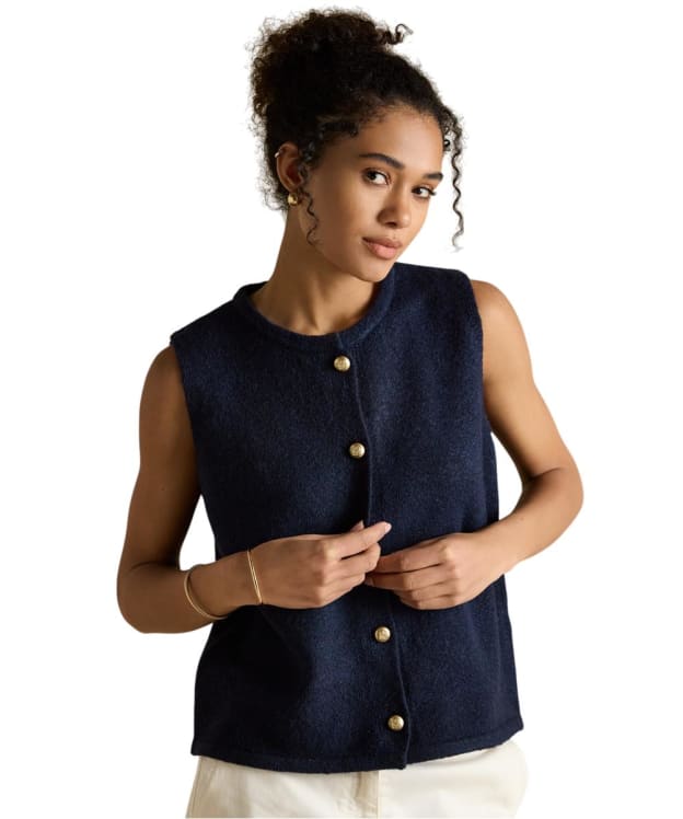 Women's Joules Holly Knitted Button Tank - Navy