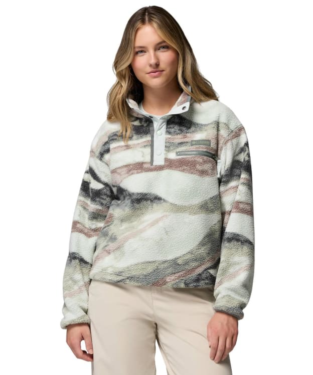 Women's Columbia Helvetia™ II Printed Cropped Half Snap Fleece - Sedona Sage / Summits