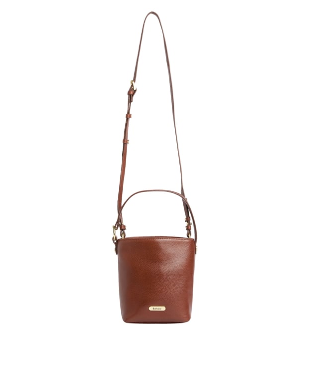 Women's Barbour Cedar Mini Leather Bucket Bag - Brown