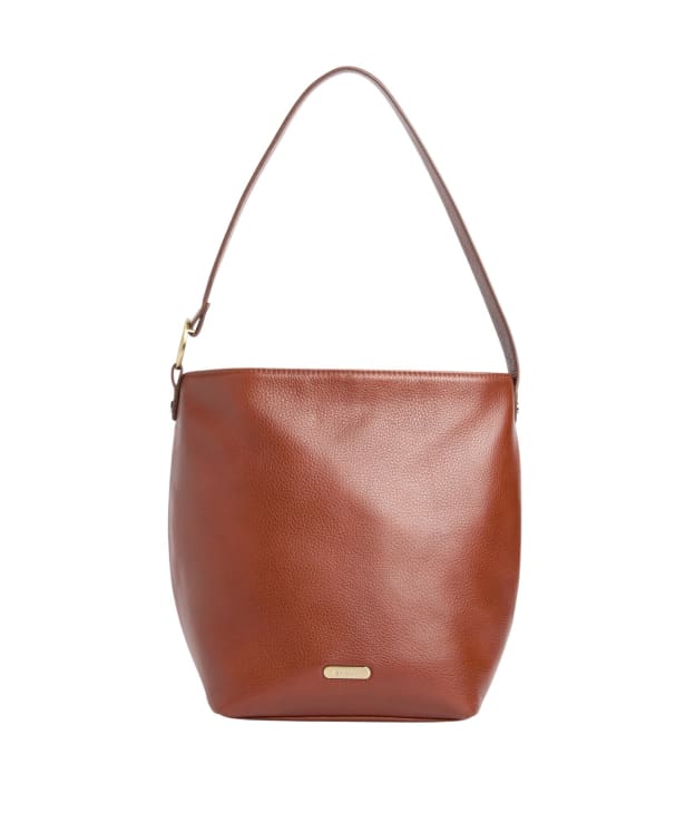 Women's Barbour Cedar Large Leather Bucket Bag - Brown