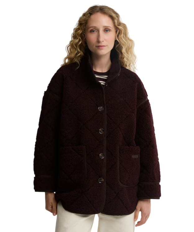 Women's Barbour Maplewood Fleece Casual Jacket - Fig / Ganache