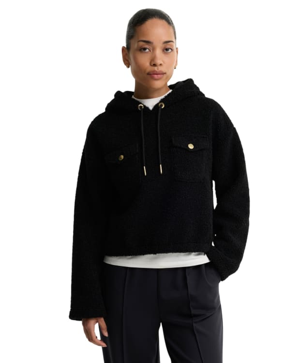 Women's Barbour International Lilah Fleece Hoodie - Black