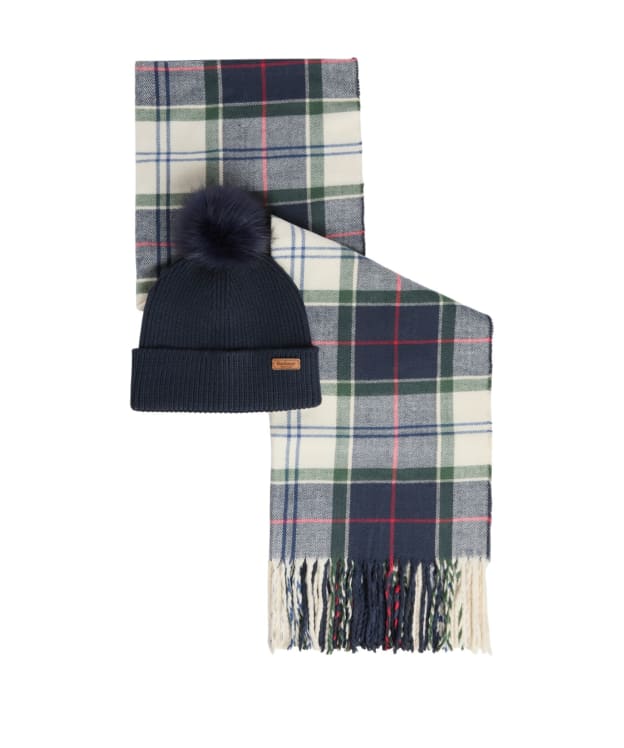 Women’s Barbour Dover Beanie & Hailes Scarf Gift Set - Light Evergreen