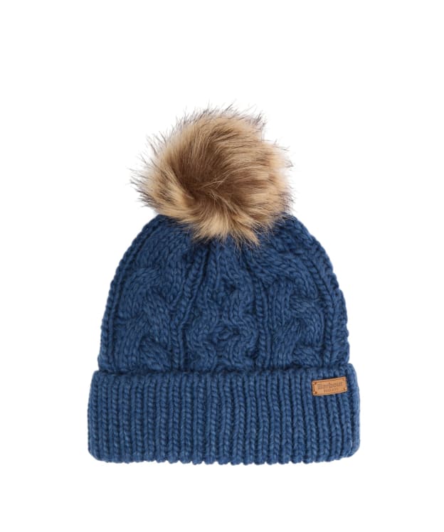 Women's Barbour Penshaw Cable Beanie - Navy Peony