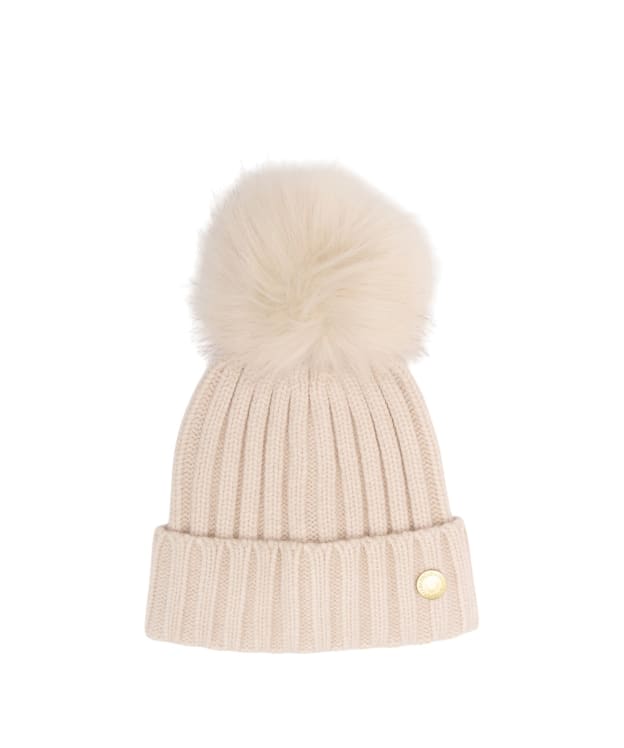 Women's Barbour International Conway Knitted Beanie Hat - Moonbeam