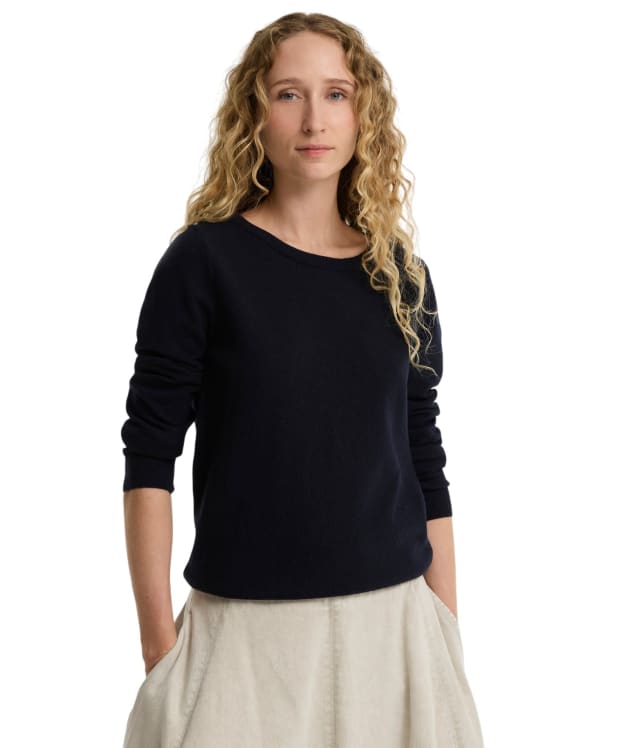 Women’s Barbour Pendle Crew Knit Sweater - Navy / Birchwood Tartan