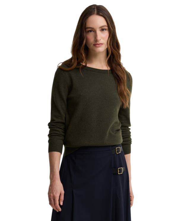 Women’s Barbour Pendle Crew Knit Sweater - Olive / Birchwood