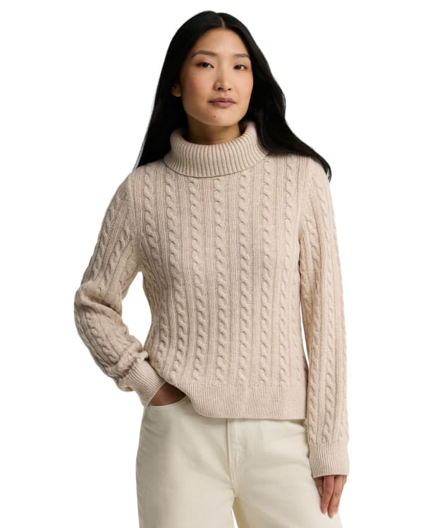 Women's Barbour Ambleside Cable Knitted Jumper - Oatmeal