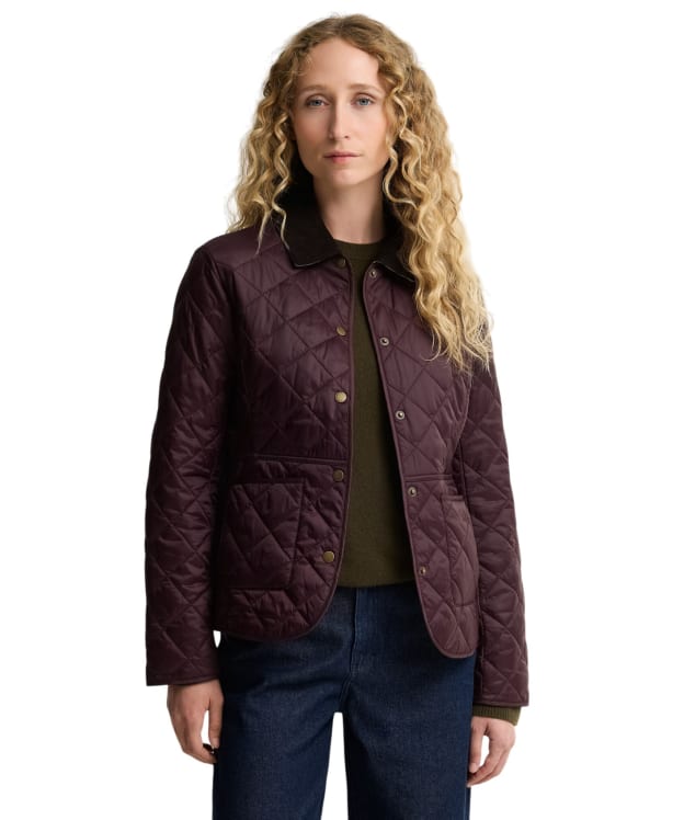 Women's Barbour Deveron Quilted Jacket - Fig / Pale Pink