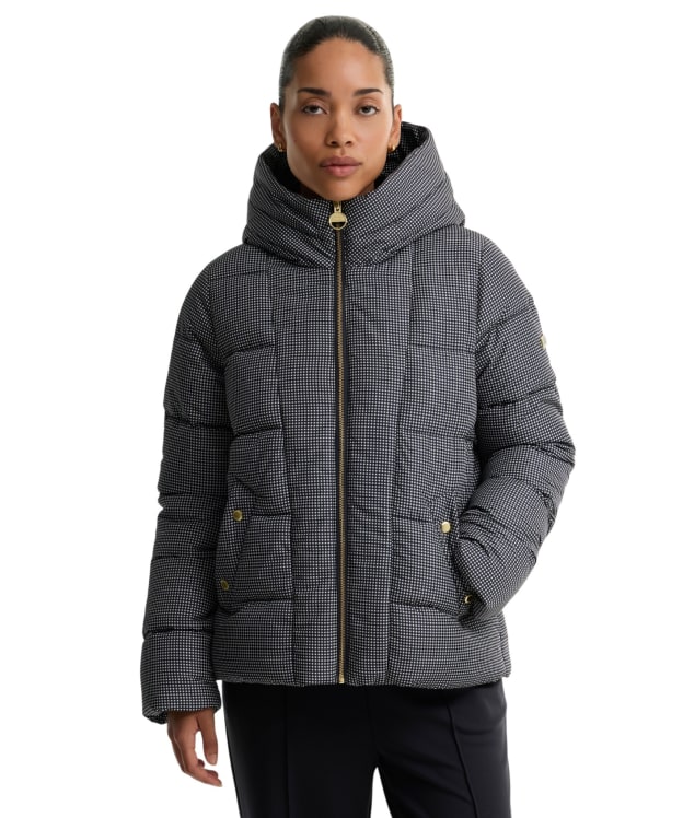 Women's Barbour International Printed Brantley Puffer Jacket - Black Northumberland
