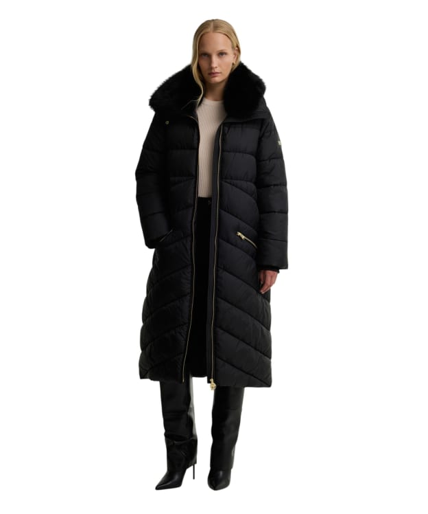 Women's Barbour International Longline Cyrus Puffer Jacket - Black