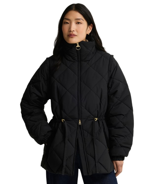 Women's Barbour Tanfield Puffer Jacket - Black / Ancient 