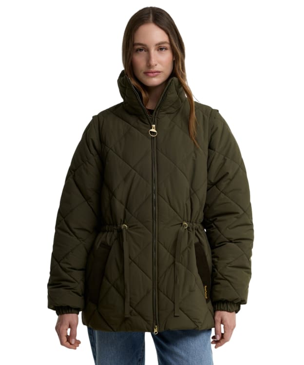 Women's Barbour Tanfield Puffer Jacket - Olive / Shadow Classic