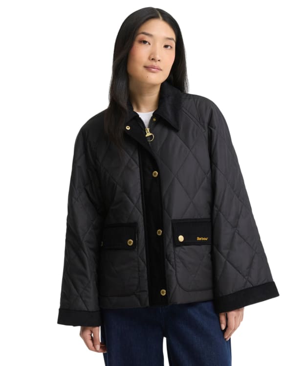 Women's Barbour Kilnwick Quilted Jacket - Black / Ancient 