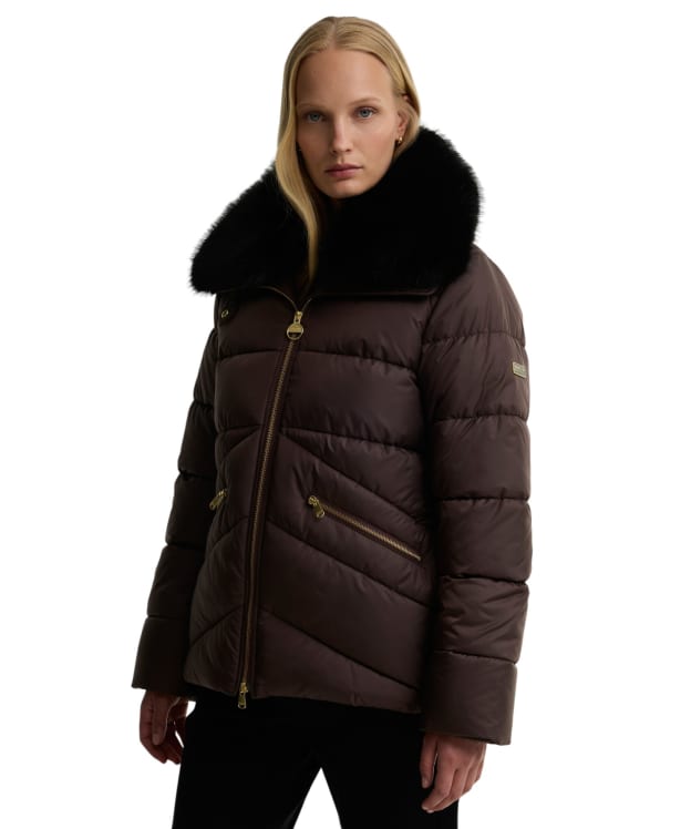 Women's Barbour International Cyrus Puffer Jacket - Truffle