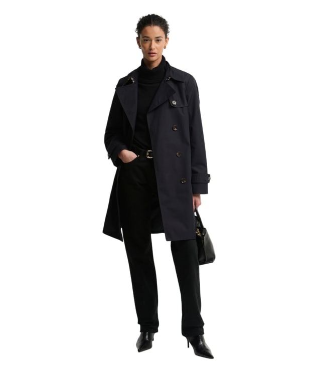 Women's Barbour Short Greta Showerproof Jacket - Dark Navy / Birchwood