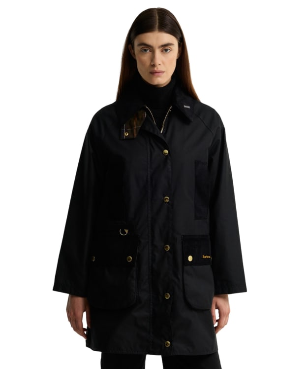 Women's Barbour Icons Modern Beaufort Waxed Jacket - Black / Ancient 