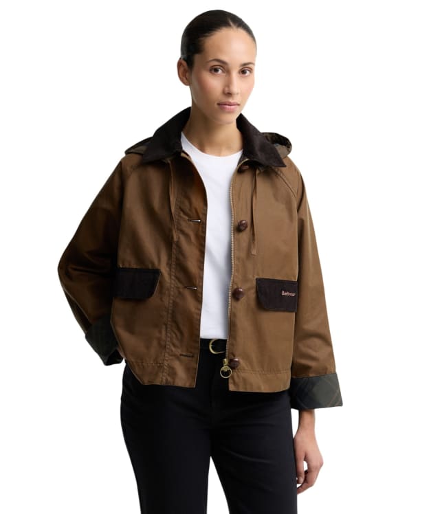 Women's Barbour Adina Waxed Jacket - Tan / Shadow Classic