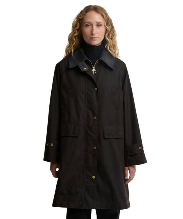 Women's Barbour Agatha Waxed Jacket - Rustic / Shadow Check