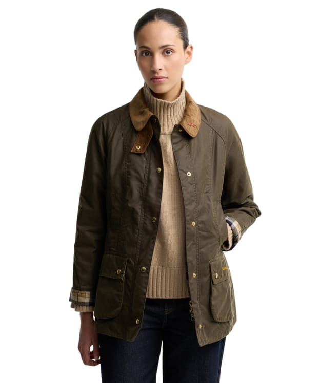 Women's Barbour Icons Beadnell Waxed Jacket - Beech / Birchwood