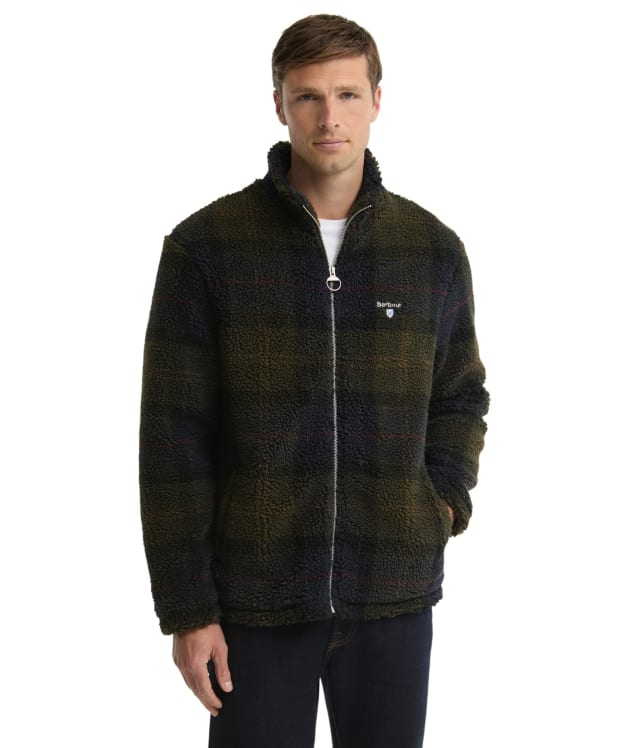 Men's Barbour Tartan Zip Through Fleece Jacket - Shadow Classic Tartan