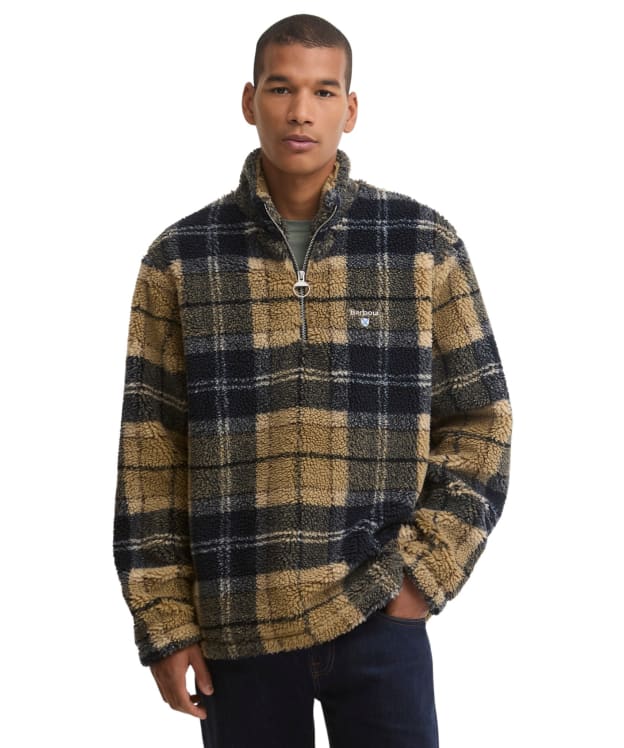 Men's Barbour Tartan Fleece Half Zip - Birchwood Dress Tartan