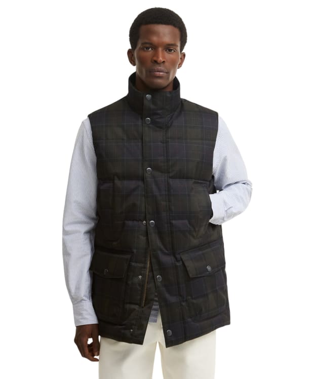 Men's Barbour Lonnen Tartan Puffer Gilet - Shadow Classic Tartan