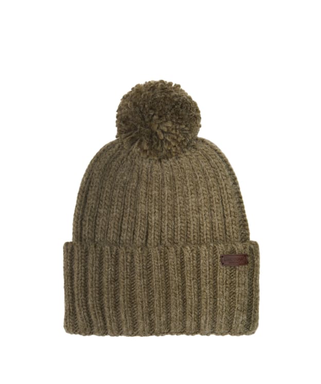 Men's Barbour Kelson Pom Beanie Hat - Olive