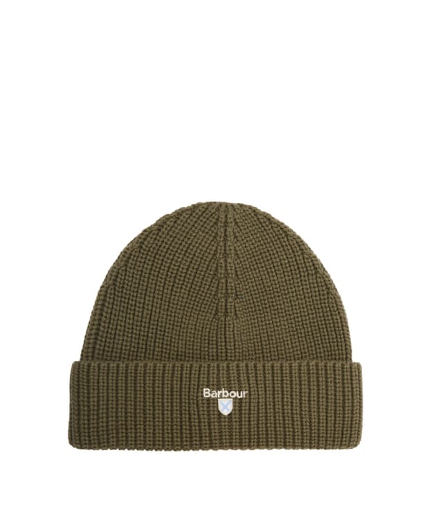 Men's Barbour Cascade Knitted Beanie Hat - Olive
