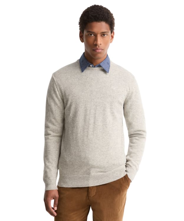 Men's Barbour Essential Lambswool Crew Neck Sweater - Light Grey Marl