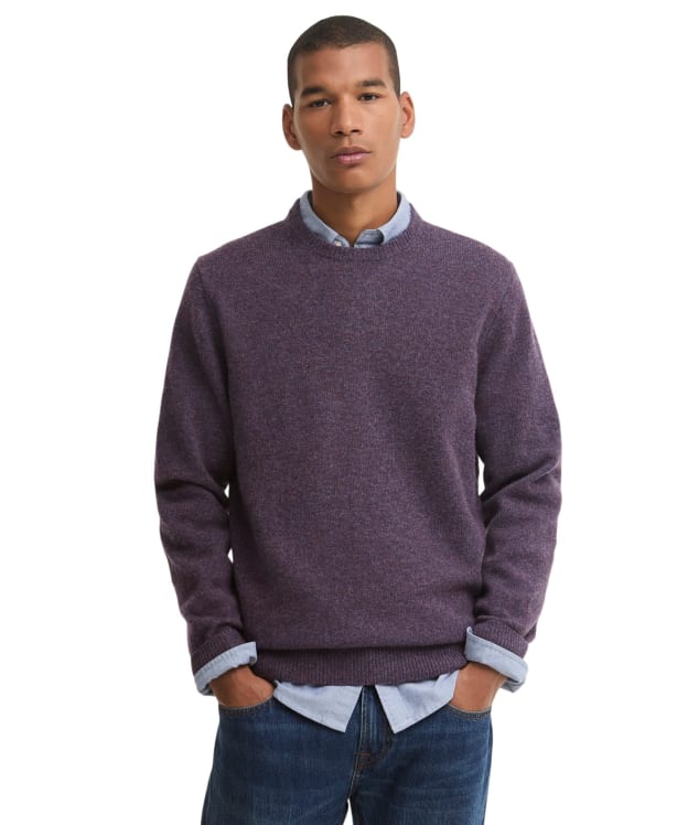 Men's Barbour Patch Crew Neck Lambswool Sweater - Grape