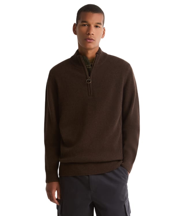 Men's Barbour Holden Half Zip Sweater - Dark Oak