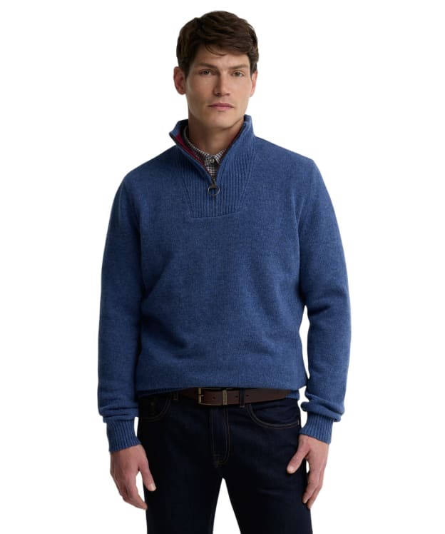 Men's Barbour Nelson Essential Half Zip Sweater - Deep Blue