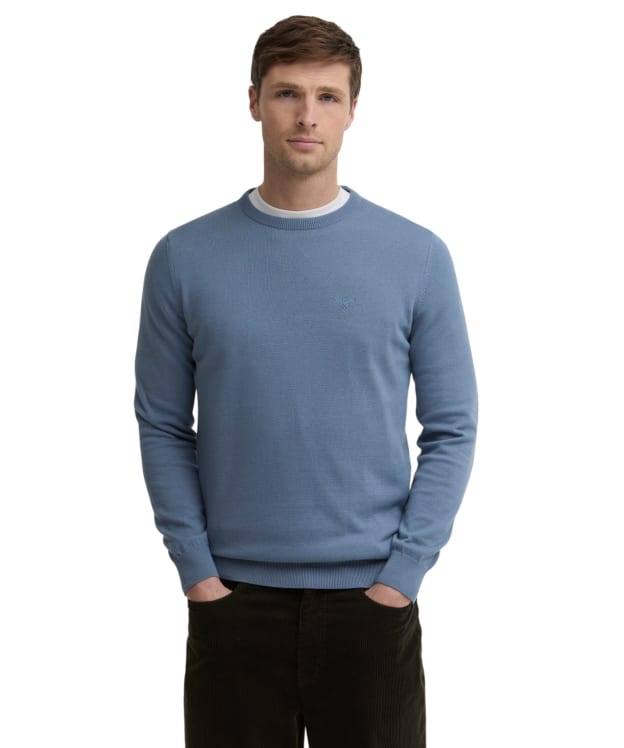 Men's Barbour Pima Cotton Crew Neck Sweater - Tarn Blue