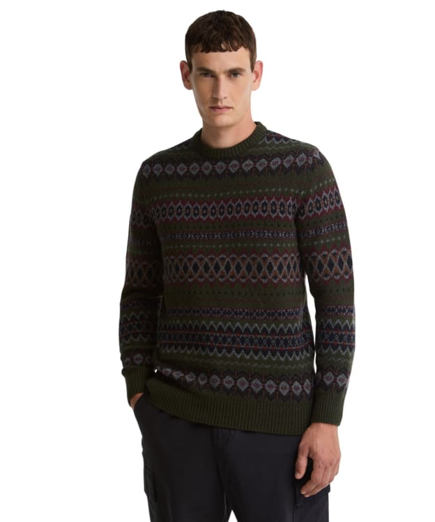 Men's Barbour Case Fair Isle Crew Neck Jumper - Shadow