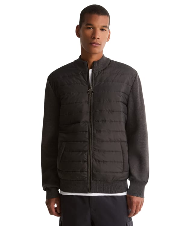 Men's Barbour Carn Baffle Zip Thru Quilted Sweater - Charcoal